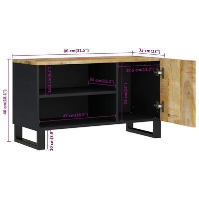 vidaXL TV-Schrank 80x33x46 cm Massivholz Mango & Holzwerkstoff