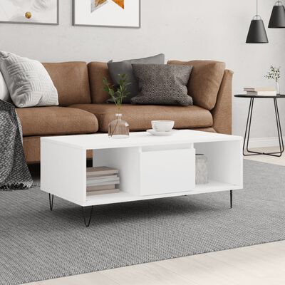 vidaXL Couchtisch Weiß 90x50x36,5 cm Holzwerkstoff