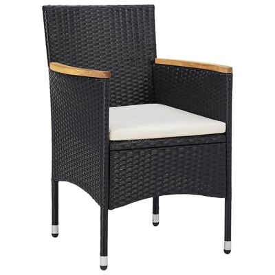 vidaXL 11-tlg. Garten-Essgruppe Poly Rattan Schwarz