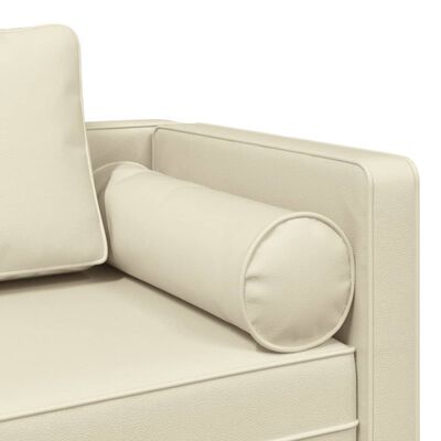 vidaXL Chaiselongue mit Kissen Creme Kunstleder