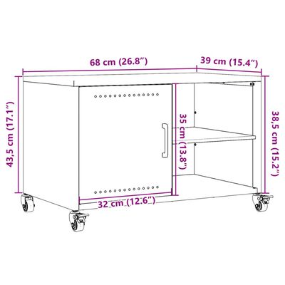 vidaXL TV-Schrank Senfgelb 68x39x43,5 cm Stahl