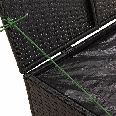 vidaXL Gartentruhe Schwarz 291L Poly Rattan