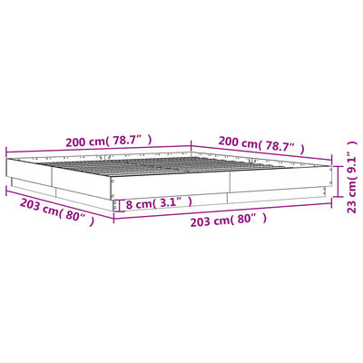 vidaXL Bettgestell Weiß 200x200 cm Holzwerkstoff