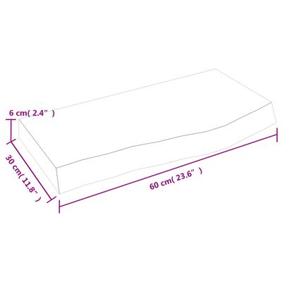 vidaXL Waschtischplatte 60x30x(2-6) cm Massivholz Unbehandelt