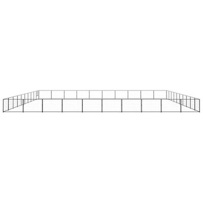 vidaXL Hundezwinger Schwarz 100 m² Stahl