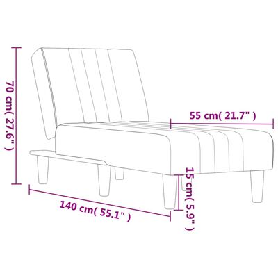 vidaXL Chaiselongue Hellgrau Stoff