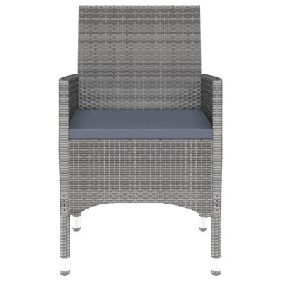 vidaXL 3-tlg. Garten-Essgruppe Poly Rattan Grau