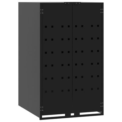 vidaXL Mülltonnenbox für 1 Tonne Schwarz 69x79x117 cm Stahl