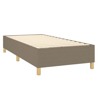 vidaXL Boxspringbett mit Matratze & LED Taupe 100x200 cm Stoff