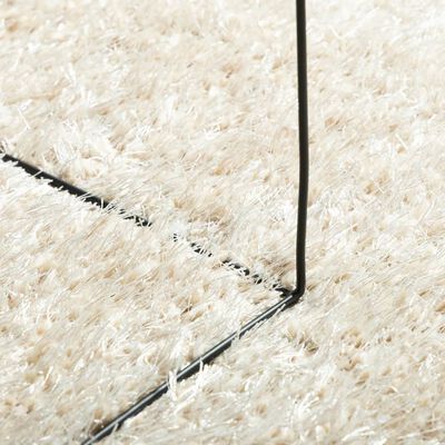 vidaXL Teppich ISTAN Hochflor Glänzend Creme Ø 160 cm