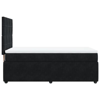 vidaXL Boxspringbett mit Matratze Schwarz 90x190 cm Samt