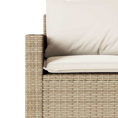 vidaXL 2-tlg. Garten-Essgruppe mit Kissen Beige Poly Rattan