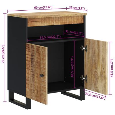 vidaXL Sideboard mit 2 Türen 60x33x75 cm Massivholz Mango