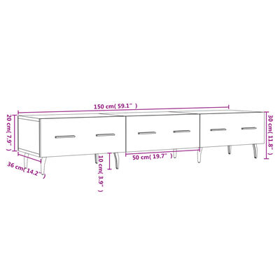 vidaXL TV-Schrank Weiß 150x36x30 cm Holzwerkstoff