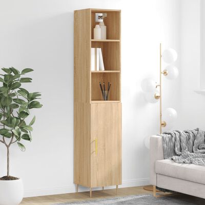 vidaXL Highboard Sonoma-Eiche 34,5x34x180 cm Holzwerkstoff