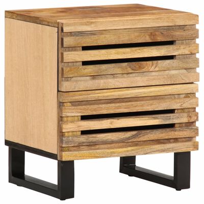 vidaXL Nachttische 2 Stk. 40x34x46 cm Raues Mangoholz