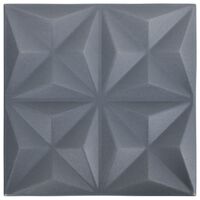 vidaXL 3D-Wandpaneele 12 Stk. 50x50 cm Origami Grau 3 m²