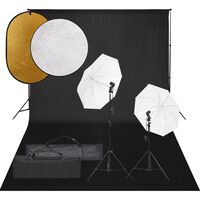 vidaXL Fotostudio-Set mit Beleuchtung, Hintergrund und Reflektor