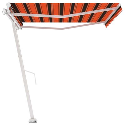 vidaXL Standmarkise Manuell Einziehbar 450x350 cm Orange/Braun