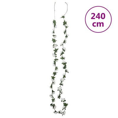 vidaXL Weihnachtskränze Blumen 6 Stk. Weiß 240 cm