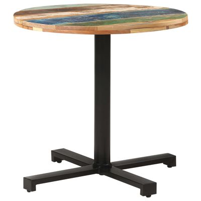 vidaXL Bistrotisch Rund Ø80x75 cm Altholz Massiv