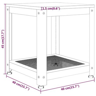 vidaXL Beistelltisch Dunkelbraun und Schwarz 40x40x45 cm MDF und Eisen