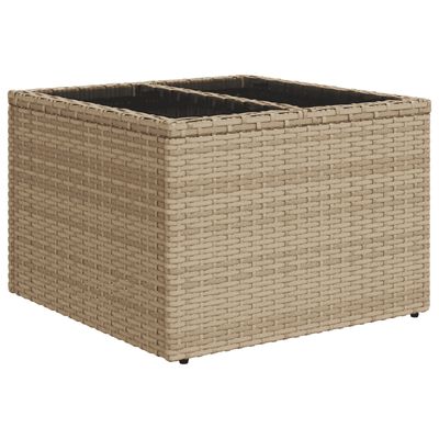 vidaXL 12-tlg. Garten-Sofagarnitur mit Kissen Beige Poly Rattan