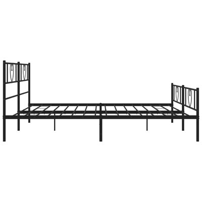 vidaXL Metallbett ohne Matratze mit Fußteil Schwarz 180x200 cm