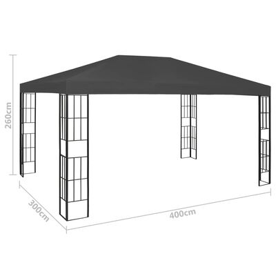 vidaXL Pavillon 3×4 m Anthrazit