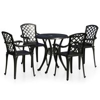 vidaXL 5-tlg. Bistro-Set Aluminiumguss Schwarz