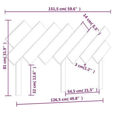 vidaXL Bett-Kopfteil Honigbraun 151,5x3x81 cm Massivholz Kiefer