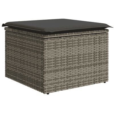 vidaXL 6-tlg. Garten-Sofagarnitur mit Kissen Grau Poly Rattan