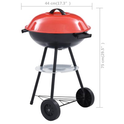 vidaXL Tragbarer Holzkohlegrill XXL mit Rädern 44 cm