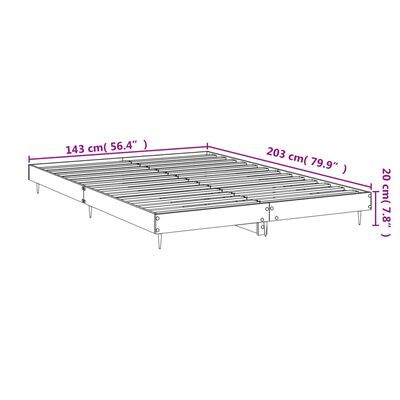 vidaXL Bettgestell ohne Matratze Braun Eiche 140x200 cm Holzwerkstoff