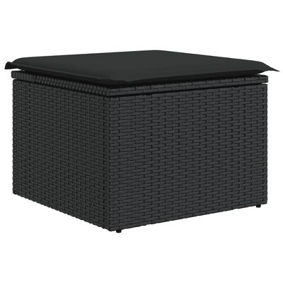 vidaXL 4-tlg. Garten-Sofagarnitur mit Kissen Schwarz Poly Rattan