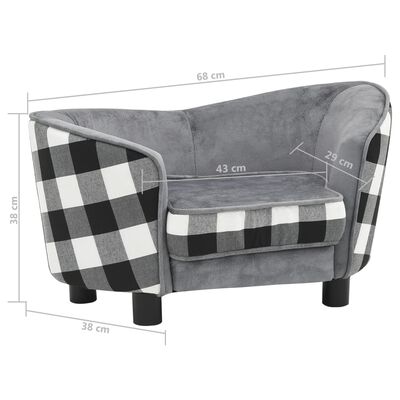 vidaXL Hundesofa Grau 68x38x38 cm Plüsch