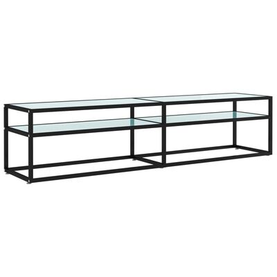 vidaXL TV-Schrank Weiß Marmor-Optik 180x40x40,5 cm Hartglas