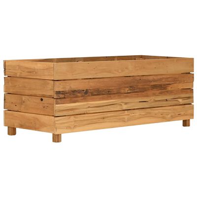 vidaXL Hochbeet 100x40x38 cm Teak Altholz und Stahl