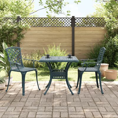 vidaXL 3-tlg. Bistro-Set Grün Aluminiumguss