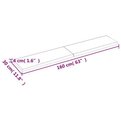 vidaXL Wandregal Hellbraun 160x30x(2-4) cm Massivholz Eiche Behandelt