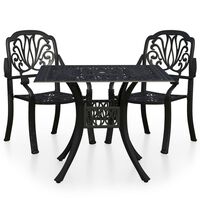 vidaXL 3-tlg. Bistro-Set Aluminiumguss Schwarz