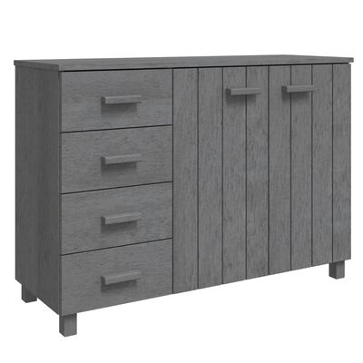 vidaXL Sideboard HAMAR Dunkelgrau 113x40x80 cm Massivholz Kiefer