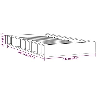 vidaXL Massivholzbett Weiß 90x200 cm