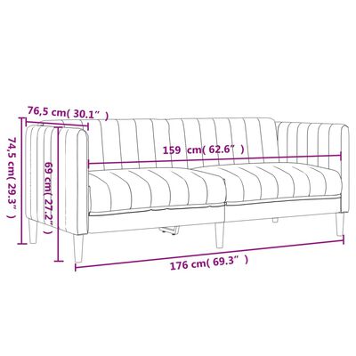 vidaXL 2-tlg. Sofagarnitur Creme Stoff