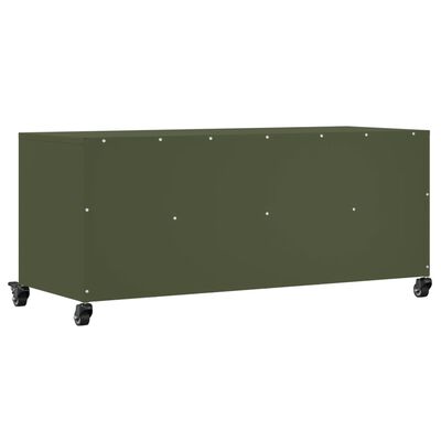 vidaXL TV-Schrank Olivgrün 100,5x39x43,5 cm Stahl