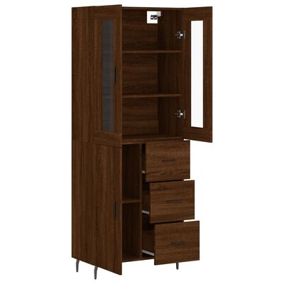 vidaXL Highboard Braun Eichen-Optik 69,5x34x180 cm Holzwerkstoff