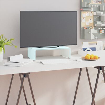 vidaXL TV-Aufsatz/Monitorerhöhung Glas Grün 40x25x11 cm