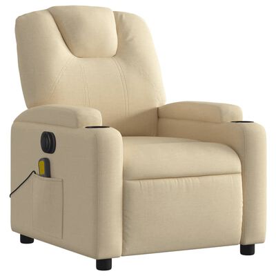 vidaXL Massagesessel Elektrisch Creme Stoff