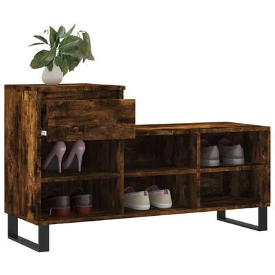 vidaXL Schuhregal Räuchereiche 102x36x60 cm Holzwerkstoff