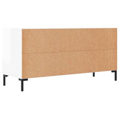 vidaXL TV-Schrank Hochglanz-Weiß 102x36x50 cm Holzwerkstoff